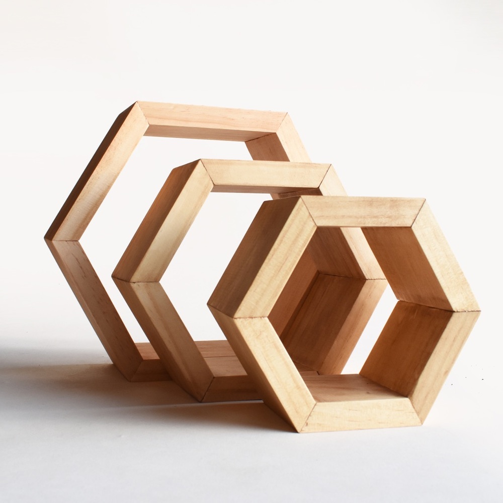 boho honeycomb wooden hexagons! SMALL